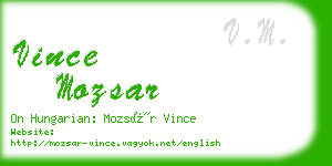 vince mozsar business card